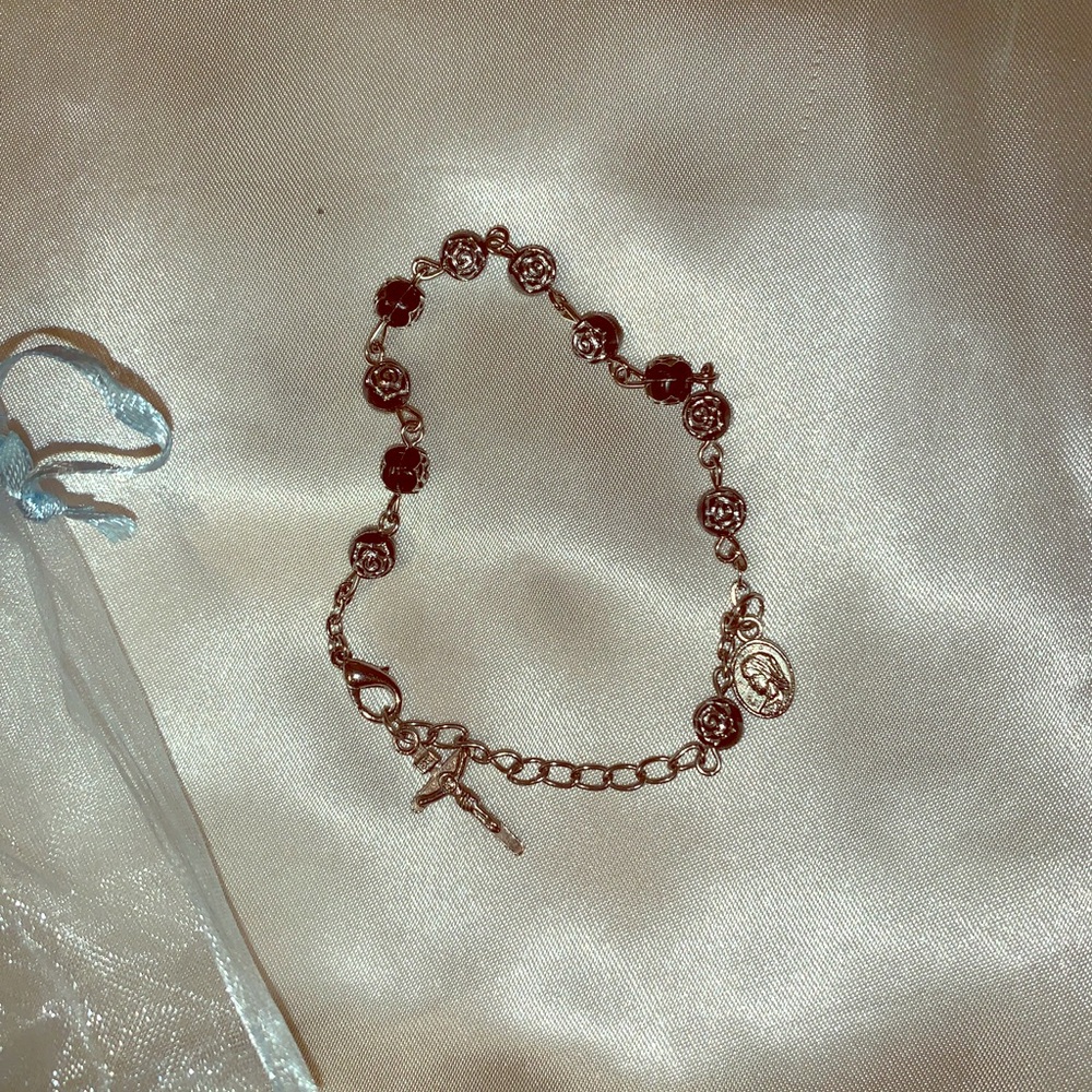Crucifix charm bracelet